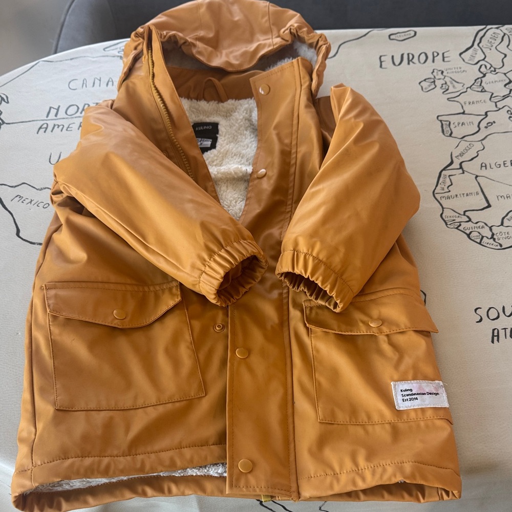 Waterproof Sherpa lined Kuling Hooded Jacket with Pockets 4-6 years 98-104 size